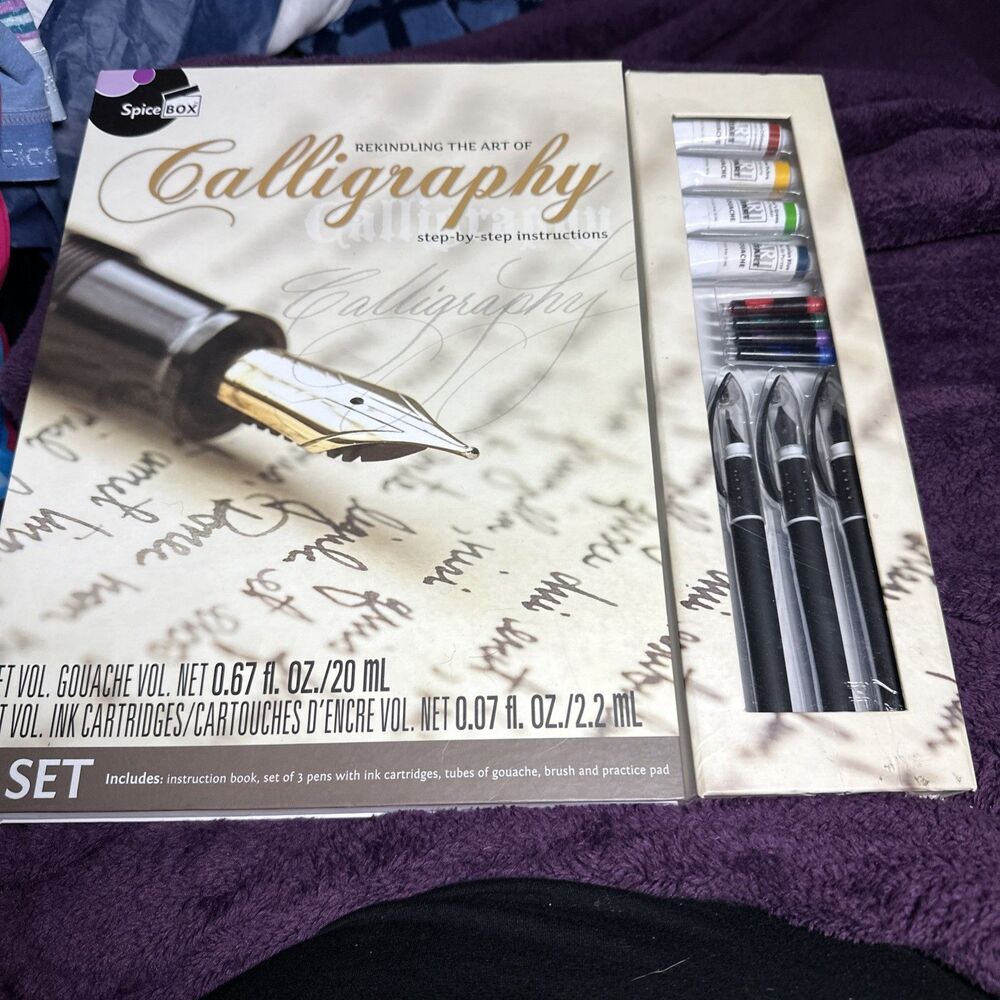 SpiceBox Masterclass Calligraphy Writing Set Instruction Guide Pens and Ink